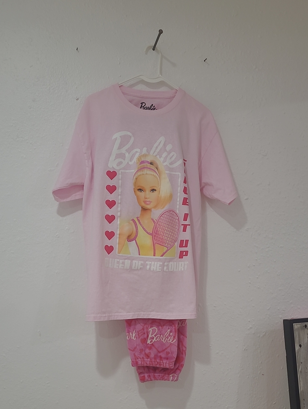 Barbie Pink Tennis Graphic Pajama Set